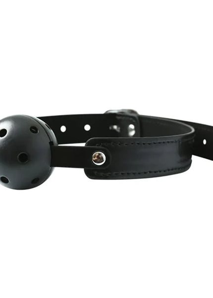 Sex & Mischief Breathable Ball Gag - Black Mouth Restraint