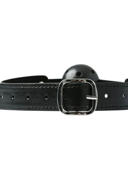 Sex & Mischief Breathable Ball Gag - Black Mouth Restraint