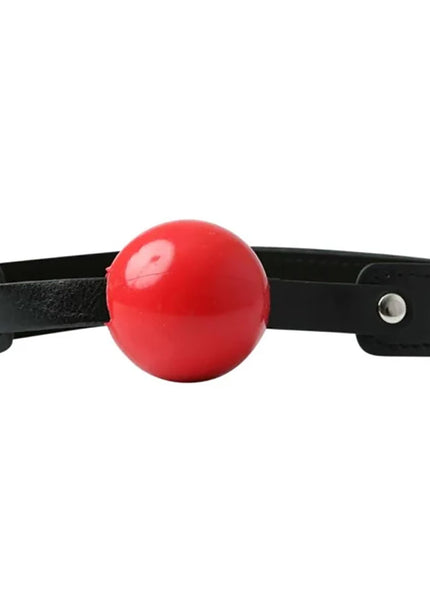 Sex & Mischief Solid Red Ball Gag - Red/Black Mouth Restraint
