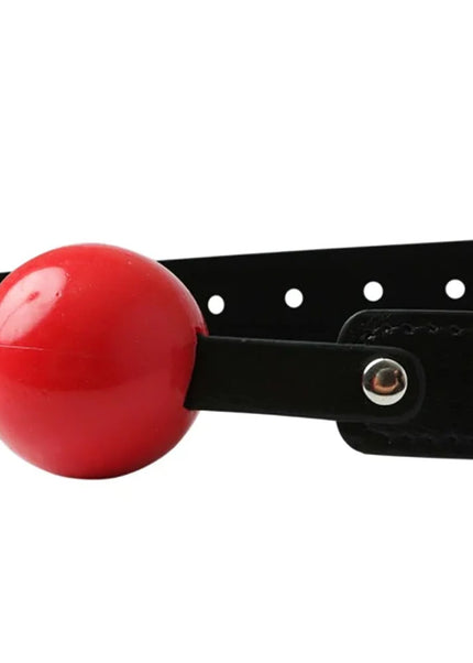 Sex & Mischief Solid Red Ball Gag - Red/Black Mouth Restraint