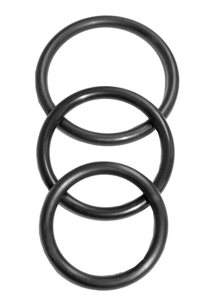 Sex & Mischief Nitrile Cock Ring 3 Pack - Black Cock Rings - Set of 3 Sizes