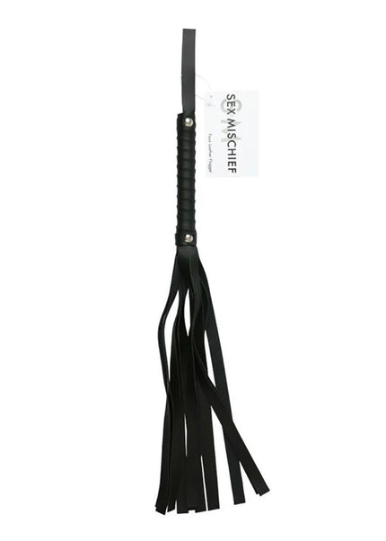 Sex & Mischief Faux Leather Flogger - Black Flogger Whip