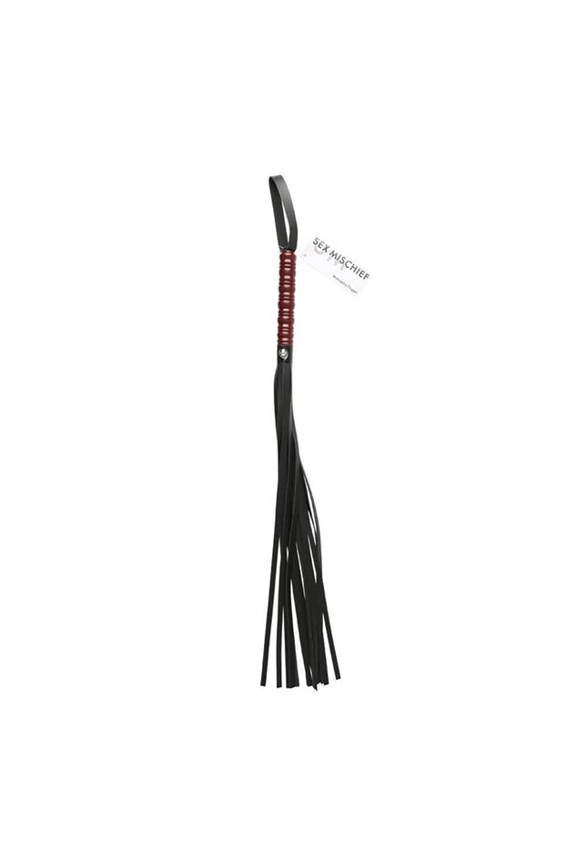 Sex & Mischief Mahogany Flogger - 76 cm Flogger Whip with Wooden Handle