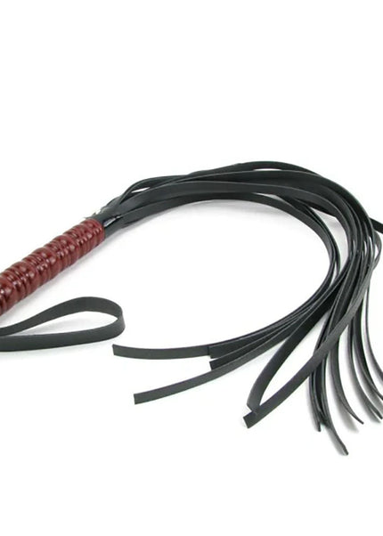 Sex & Mischief Mahogany Flogger - 76 cm Flogger Whip with Wooden Handle