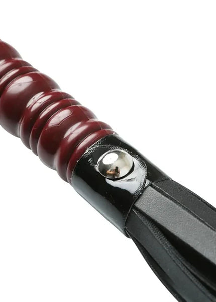 Sex & Mischief Mahogany Flogger - 76 cm Flogger Whip with Wooden Handle