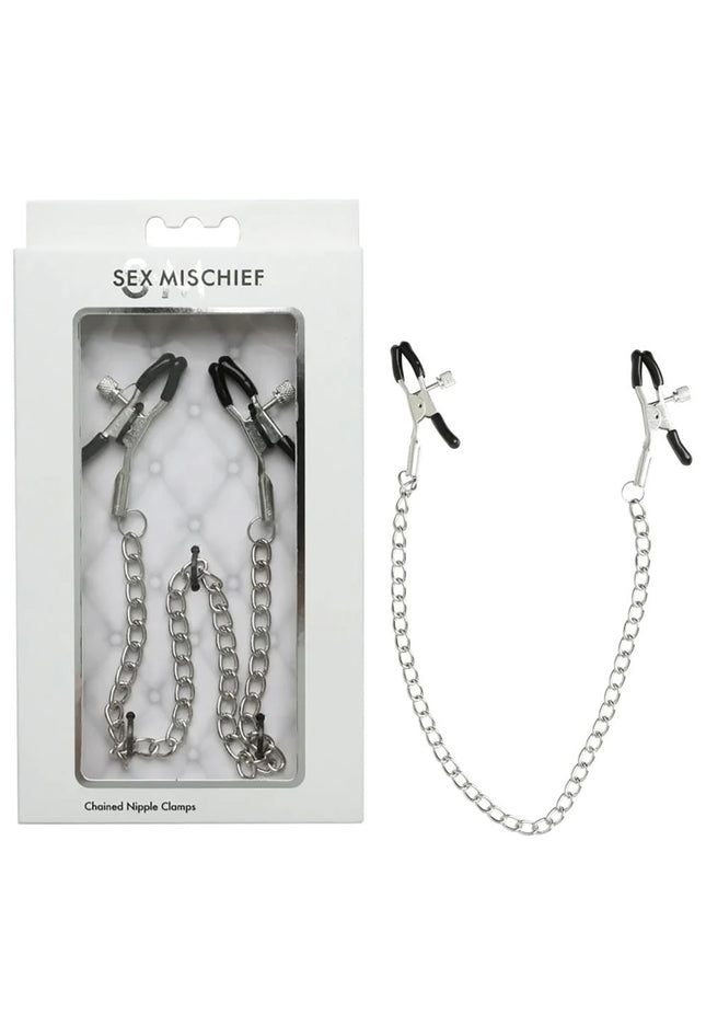 Sex & Mischief Chained Nipple Clamps - Nipple Clamps with 30 cm Chain
