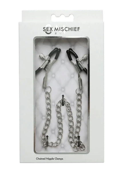 Sex & Mischief Chained Nipple Clamps - Nipple Clamps with 30 cm Chain