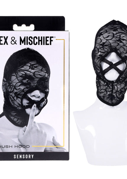 Sex & Mischief Lace Hush Hood - Black Hood