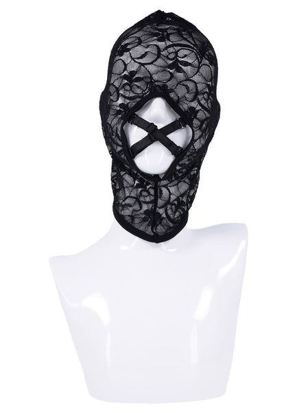 Sex & Mischief Lace Hush Hood - Black Hood