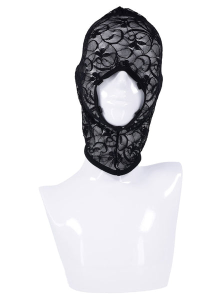Sex & Mischief Lace Hush Hood - Black Hood
