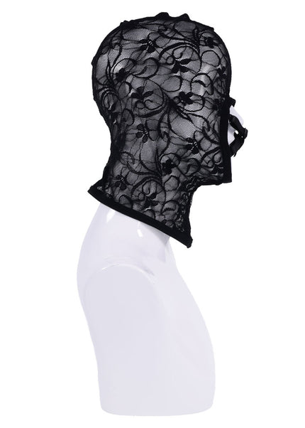 Sex & Mischief Lace Hush Hood - Black Hood