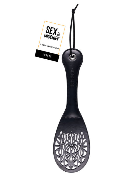 Sex & Mischief Lace Spanker - Black Spanking Paddle