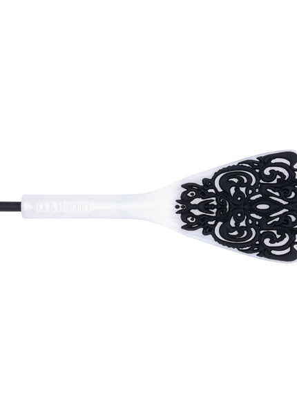 Sex & Mischief Lace Silicone Crop - Black/White 50 cm Crop Whip