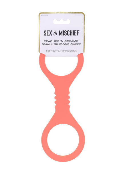 Sex & Mischief Peaches n CreaMe Small Silicone Cuffs - Peach Silicone Restraints
