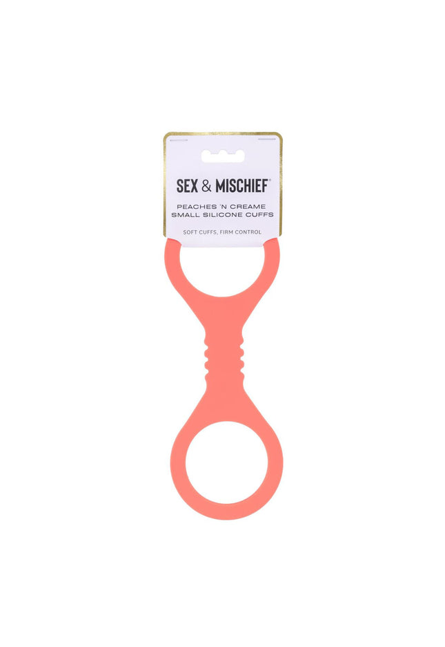 Sex & Mischief Peaches n CreaMe Small Silicone Cuffs - Peach Silicone Restraints