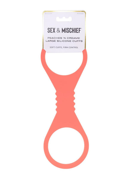 Sex & Mischief Peaches n CreaMe Large Silicone Cuffs - Peach Large Silicone Restraints