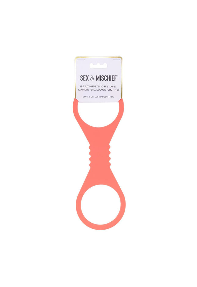 Sex & Mischief Peaches n CreaMe Large Silicone Cuffs - Peach Large Silicone Restraints