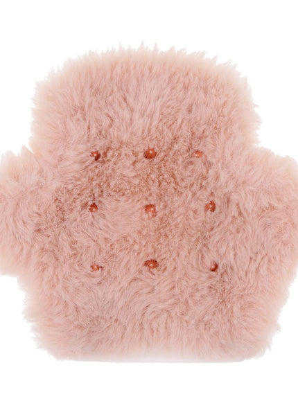 Sex & Mischief Peaches n CreaMe Spiked Sensory Glove - Peach Furry Glove with Metal Spikes