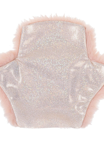 Sex & Mischief Peaches n CreaMe Spiked Sensory Glove - Peach Furry Glove with Metal Spikes