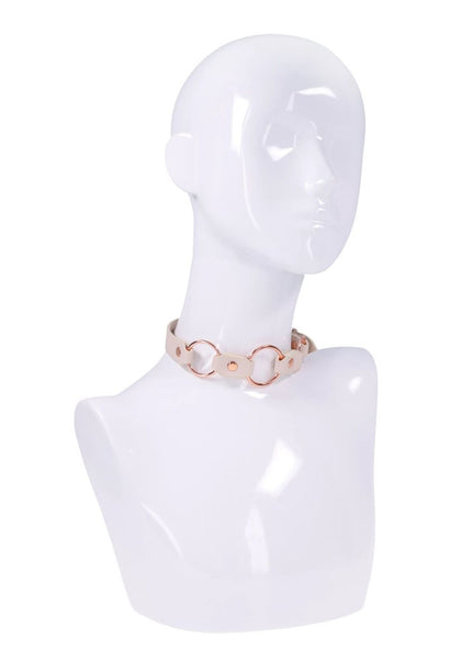 Sex & Mischief Peaches n CreaMe Ring Day Collar - Peach Bondage Collar
