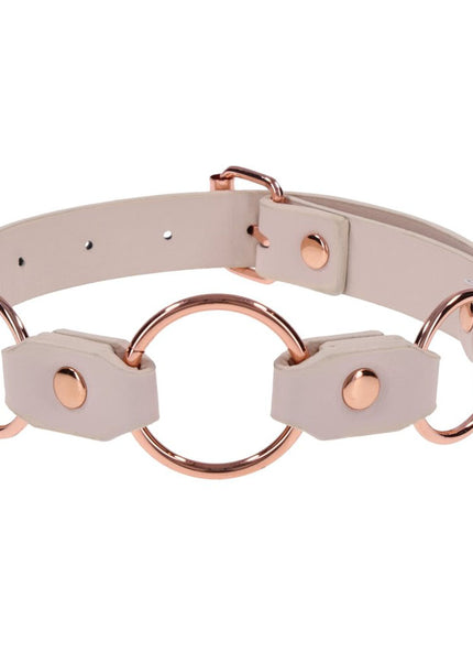 Sex & Mischief Peaches n CreaMe Ring Day Collar - Peach Bondage Collar