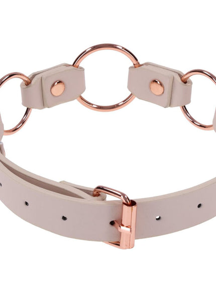 Sex & Mischief Peaches n CreaMe Ring Day Collar - Peach Bondage Collar