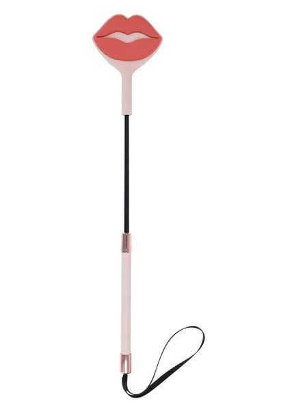 Sex & Mischief Peaches n CreaMe Kiss Crop - Peach Lip Tipped Crop Whip