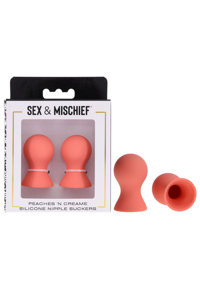 Sex & Mischief Peaches n CreaMe Silicone Nipple Suckers - Peach Nipple Suckers - Set of 2