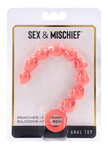 Sex & Mischief Peaches n CreaMe Silicone Anal Beads - Peach 23 cm Silicone Anal Beads