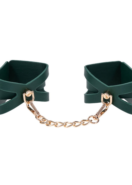 Sex & Mischief Indica Cutout Cuffs - Green/Gold Restraints