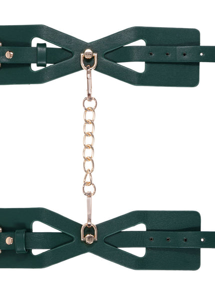 Sex & Mischief Indica Cutout Cuffs - Green/Gold Restraints