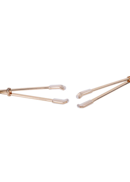 Sex & Mischief Indica Crystal Nipple Clips - Gold Nipple Clips with Emerald Gems