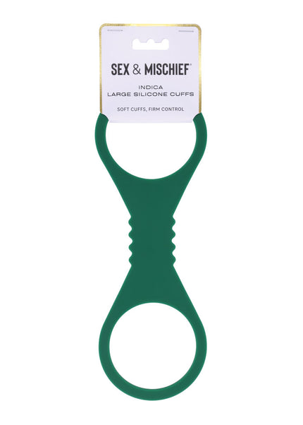 Sex & Mischief Indica Large Silicone Cuffs - Green Large Restraints