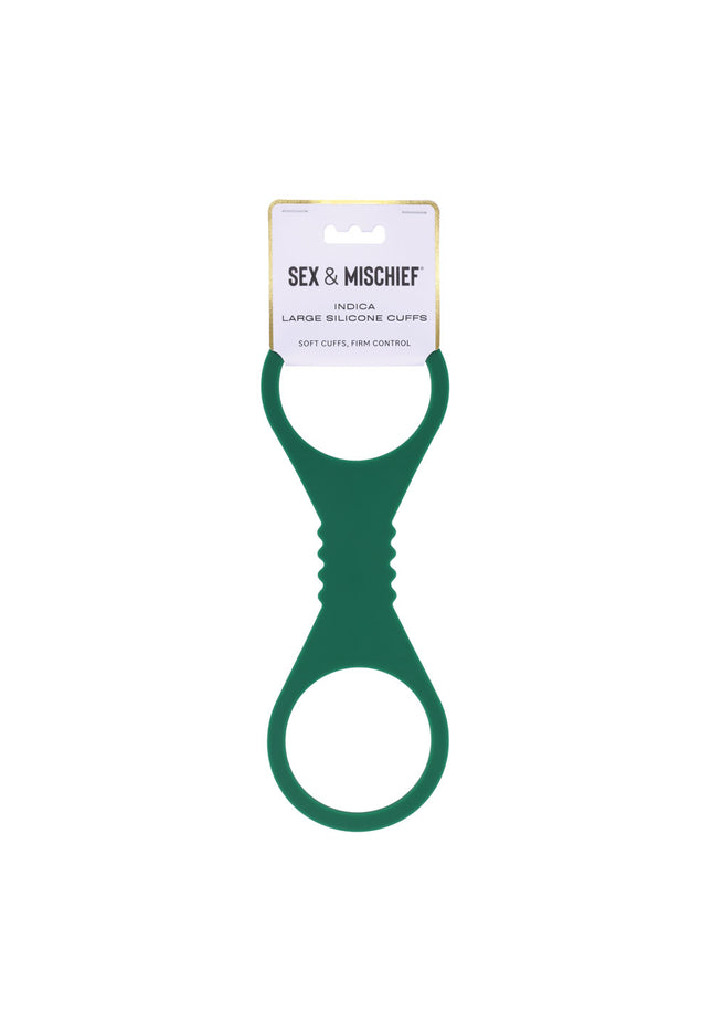 Sex & Mischief Indica Large Silicone Cuffs - Green Large Restraints