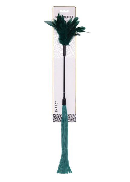 Sex & Mischief Indica Feather Tickler - Green Feather Tickler Whip
