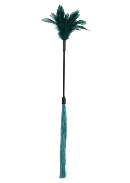Sex & Mischief Indica Feather Tickler - Green Feather Tickler Whip