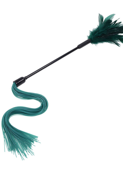 Sex & Mischief Indica Feather Tickler - Green Feather Tickler Whip