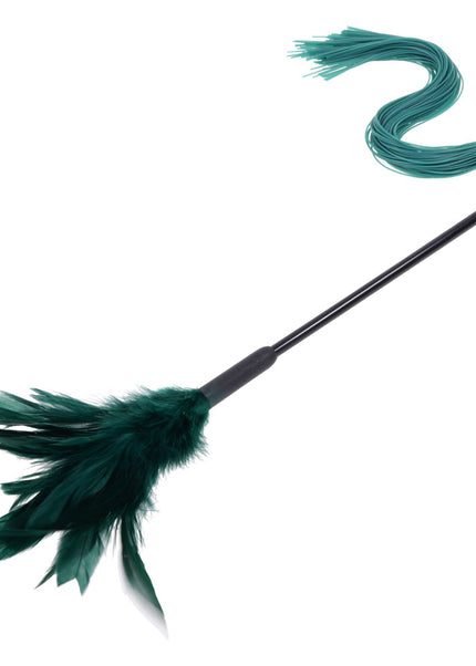 Sex & Mischief Indica Feather Tickler - Green Feather Tickler Whip