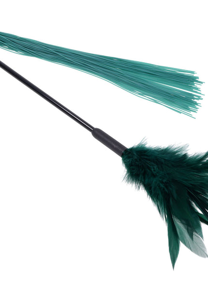 Sex & Mischief Indica Feather Tickler - Green Feather Tickler Whip