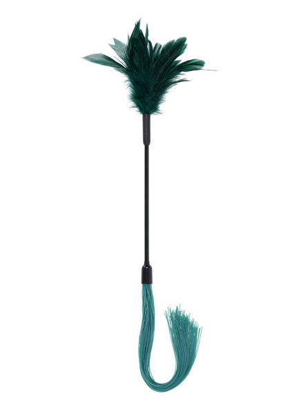 Sex & Mischief Indica Feather Tickler - Green Feather Tickler Whip