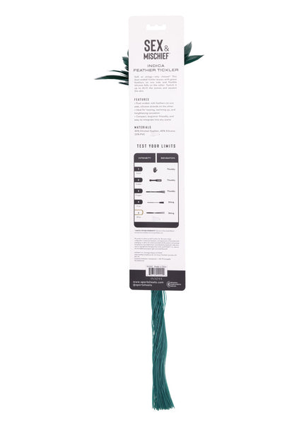 Sex & Mischief Indica Feather Tickler - Green Feather Tickler Whip