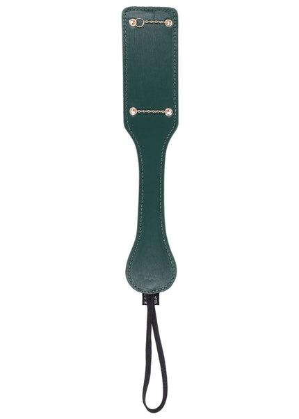 Sex & Mischief Indica Chain Impressions Paddle - Green/Gold Spanking Paddle