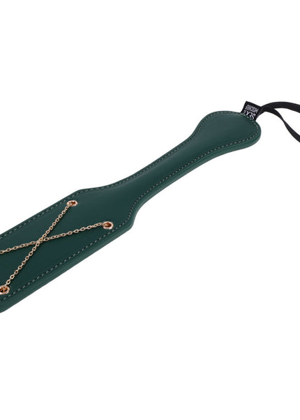 Sex & Mischief Indica Chain Impressions Paddle - Green/Gold Spanking Paddle