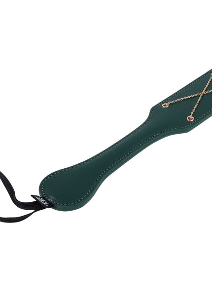 Sex & Mischief Indica Chain Impressions Paddle - Green/Gold Spanking Paddle