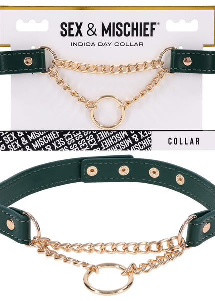 Sex & Mischief Indica Day Collar - Green/Gold Collar
