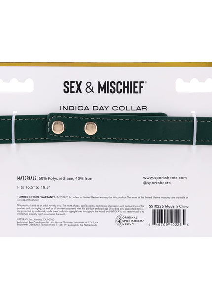 Sex & Mischief Indica Day Collar - Green/Gold Collar