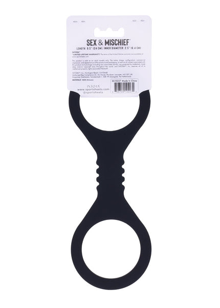 Sex & Mischief Shadow Small Silicone Cuffs - Black Small Restraints