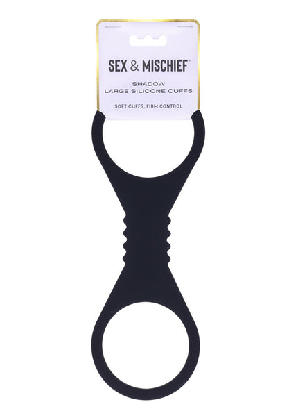 Sex & Mischief Shadow Large Silicone Cuffs - Black Large Restraints
