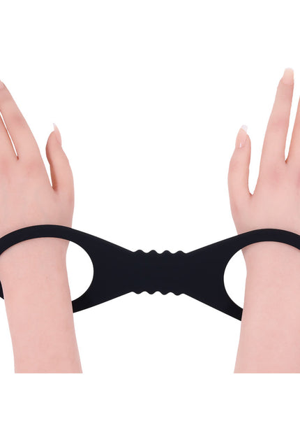 Sex & Mischief Shadow Large Silicone Cuffs - Black Large Restraints