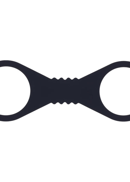 Sex & Mischief Shadow Large Silicone Cuffs - Black Large Restraints